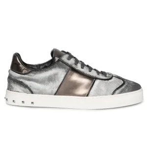Valentino Flycrew Calfhair Sneaker in Gray