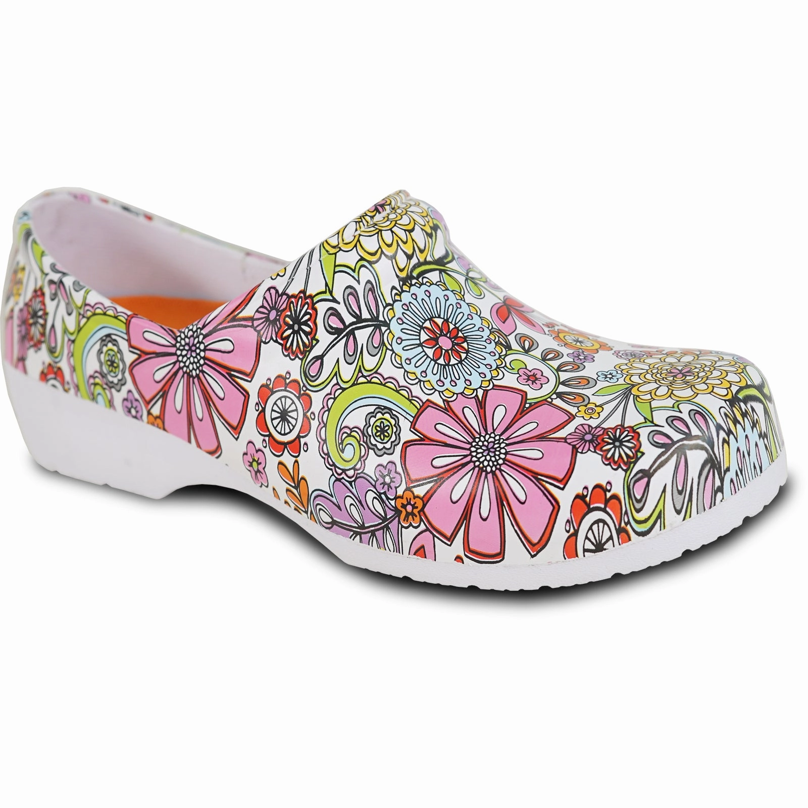 VANGELO Women Slip Resistant Clog NIKO Flower-1 skate parks Quick Release