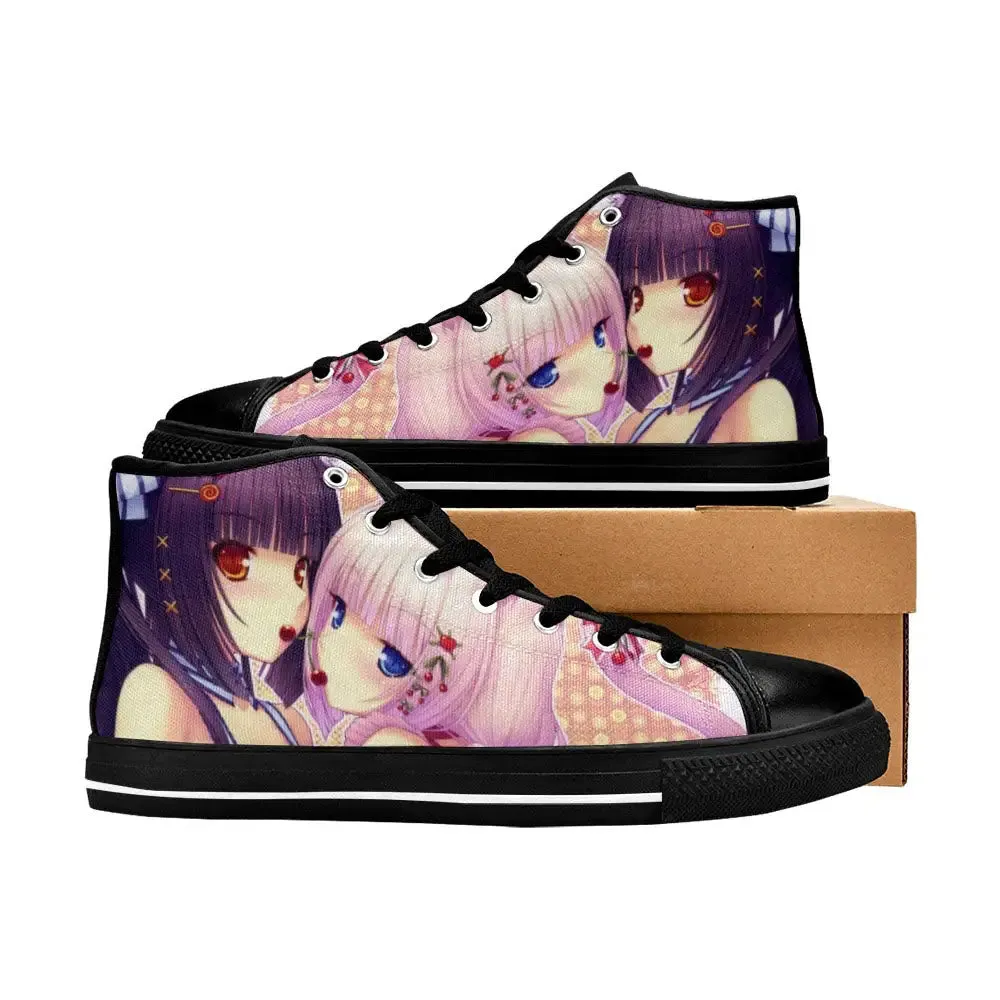 Vanilla Nekopara Sayori Anime Girls Nekomimi Shoes High Top Sneakers for Kids and Adults