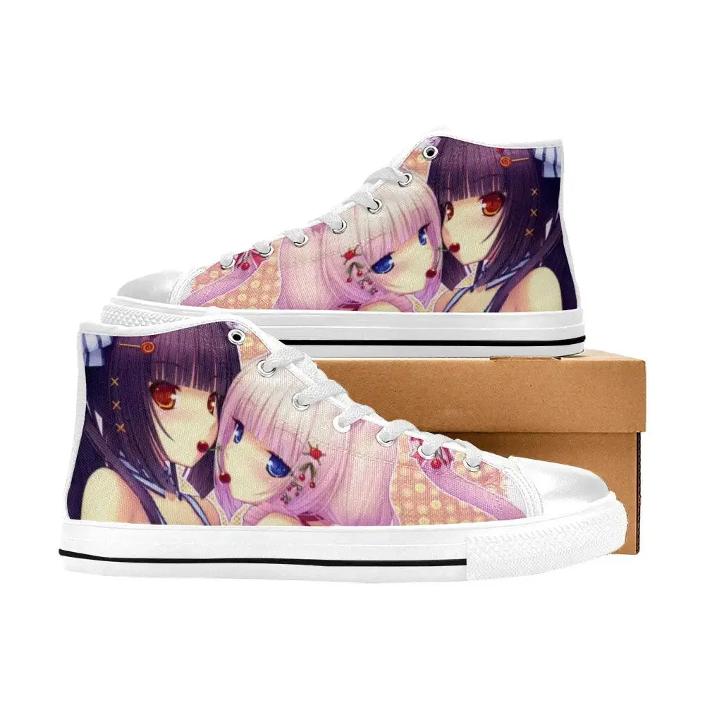 Vanilla Nekopara Sayori Anime Girls Nekomimi Shoes High Top Sneakers for Kids and Adults