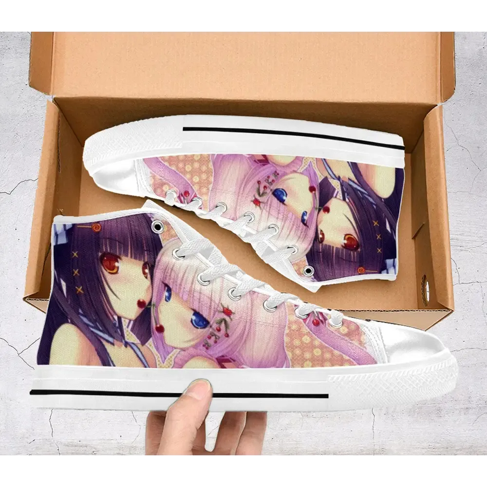 Vanilla Nekopara Sayori Anime Girls Nekomimi Shoes High Top Sneakers for Kids and Adults