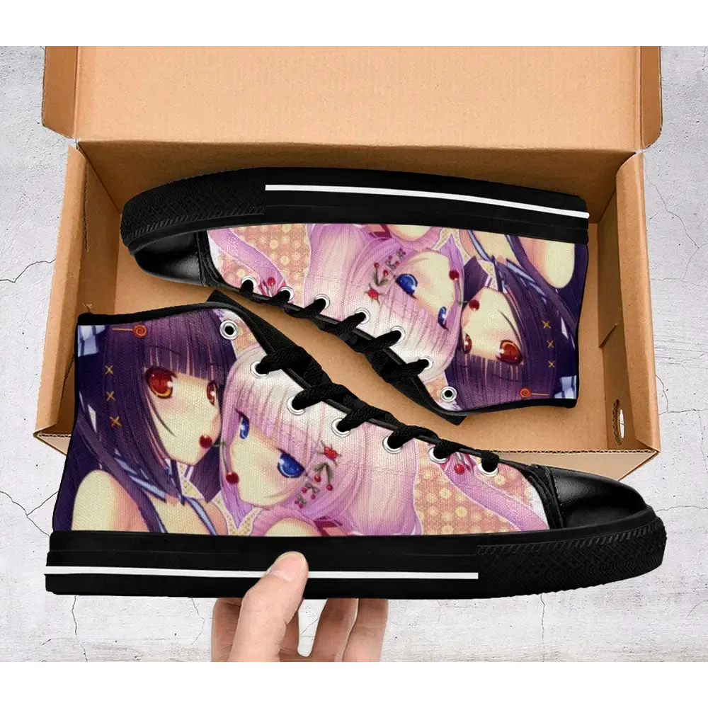 Vanilla Nekopara Sayori Anime Girls Nekomimi Shoes High Top Sneakers for Kids and Adults