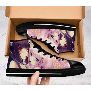 Vanilla Nekopara Sayori Anime Girls Nekomimi Shoes High Top Sneakers for Kids and Adults