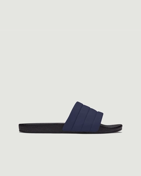 Vegan Slides | Navy Breathable Zone Anatomical shape Soft Leather Finish Vegan Slides | Navy
