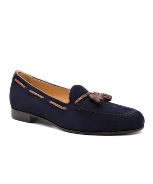 NAPLES Italian Kid Suede with Embossed Crocodile Tassel Loafer Motion Grip