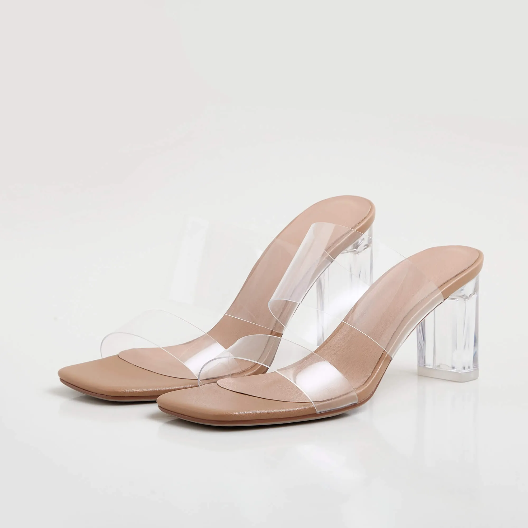 Vina - Clear Block Heels