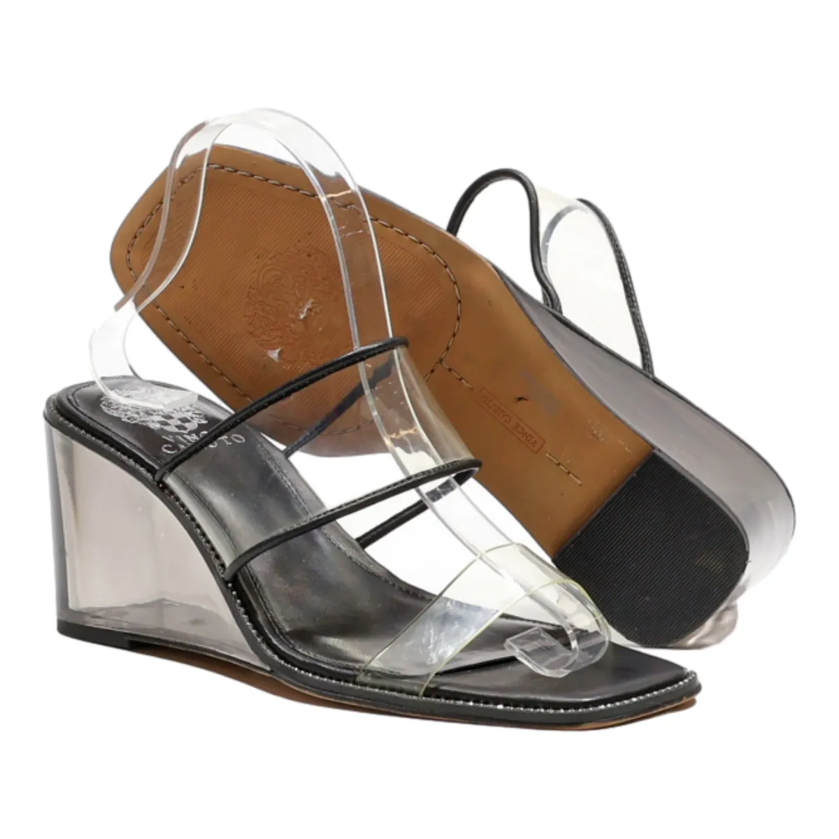 VINCE CAMUTO Wedge Heels Black Synthetic Womens UK 8