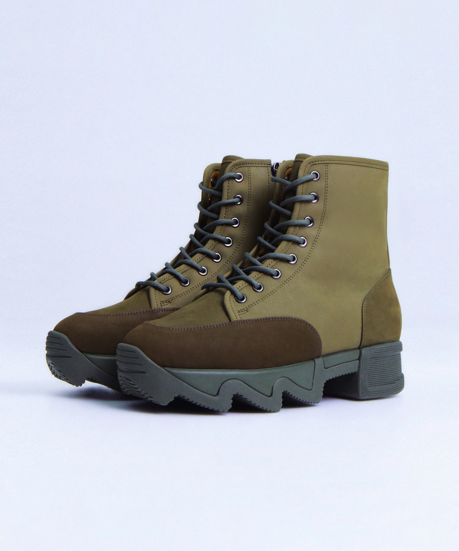 Arom Khaki Lace-Up Boot cute look Present