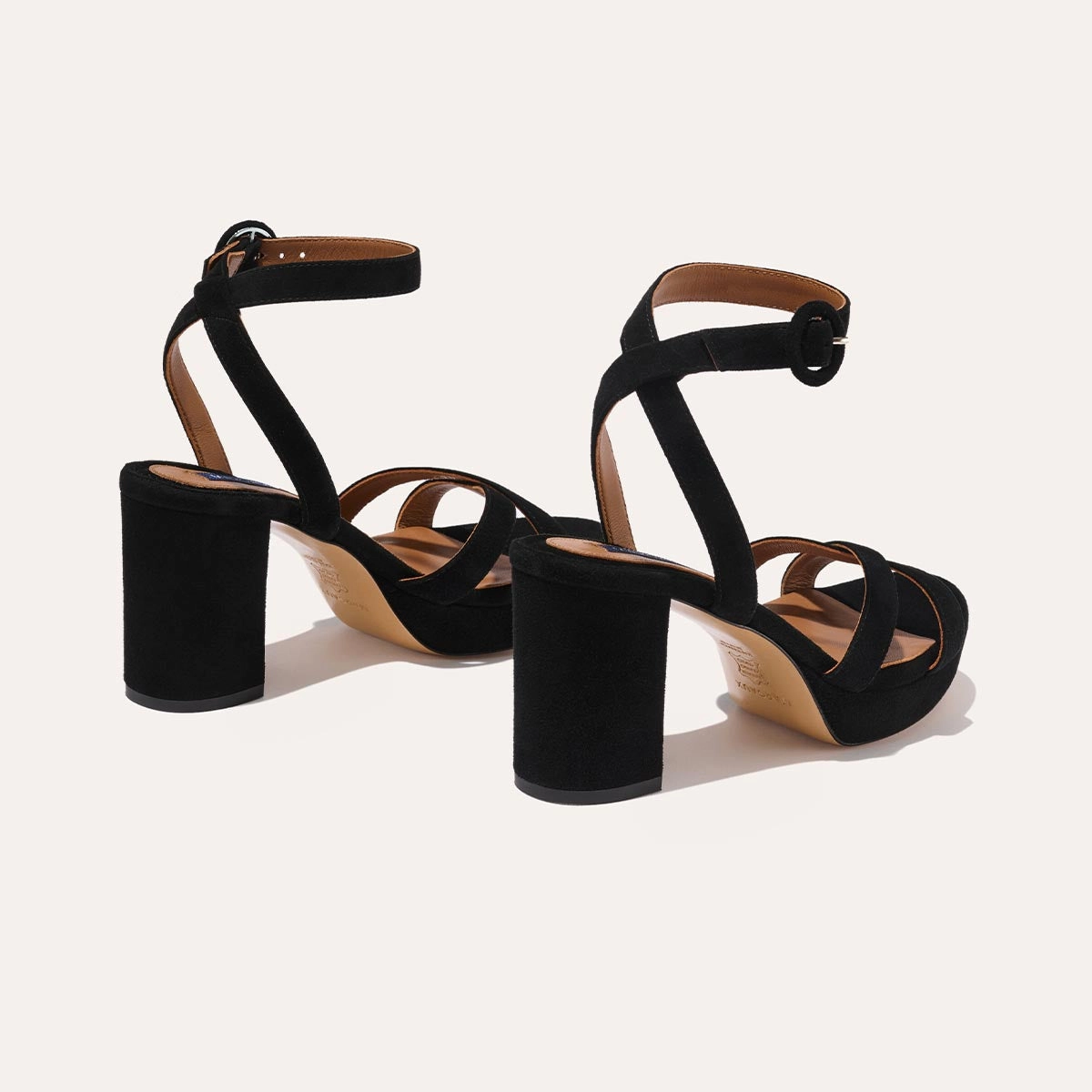 The Platform Sandal - Black Suede Breathable Footwear