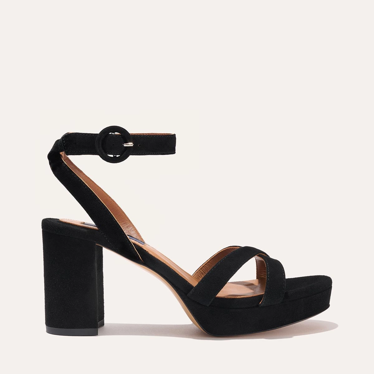 Stylish casual sandals The Platform Sandal - Black Suede