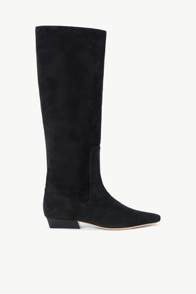 WALLY FLAT BOOT | BLACK SUEDE Zip Up Polish Look Ergonomic Travel Enthusiasts WALLY FLAT BOOT | BLACK SUEDE