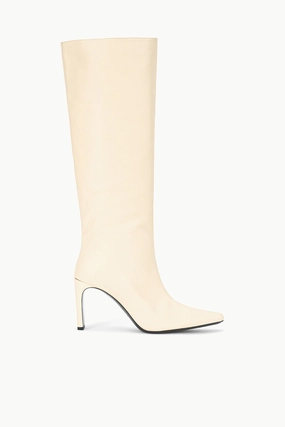 WALLY HIGH HEEL BOOT | CREAM Celebrity Vibe Mid Top