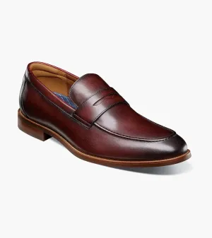 Well - being boost Rucci Moc Toe Penny Loafer-Burgundy| Florsheim Rucci Moc Toe Penny Loafer-Burgundy| Florsheim Slip Resistant Pattern Medium