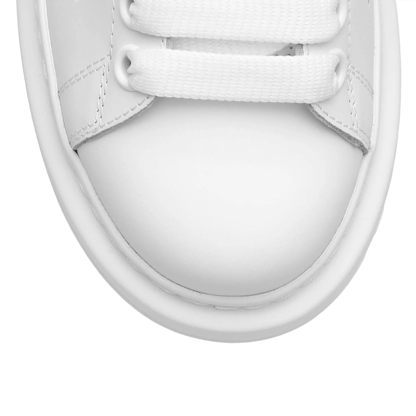 White and lust red leather sneakers