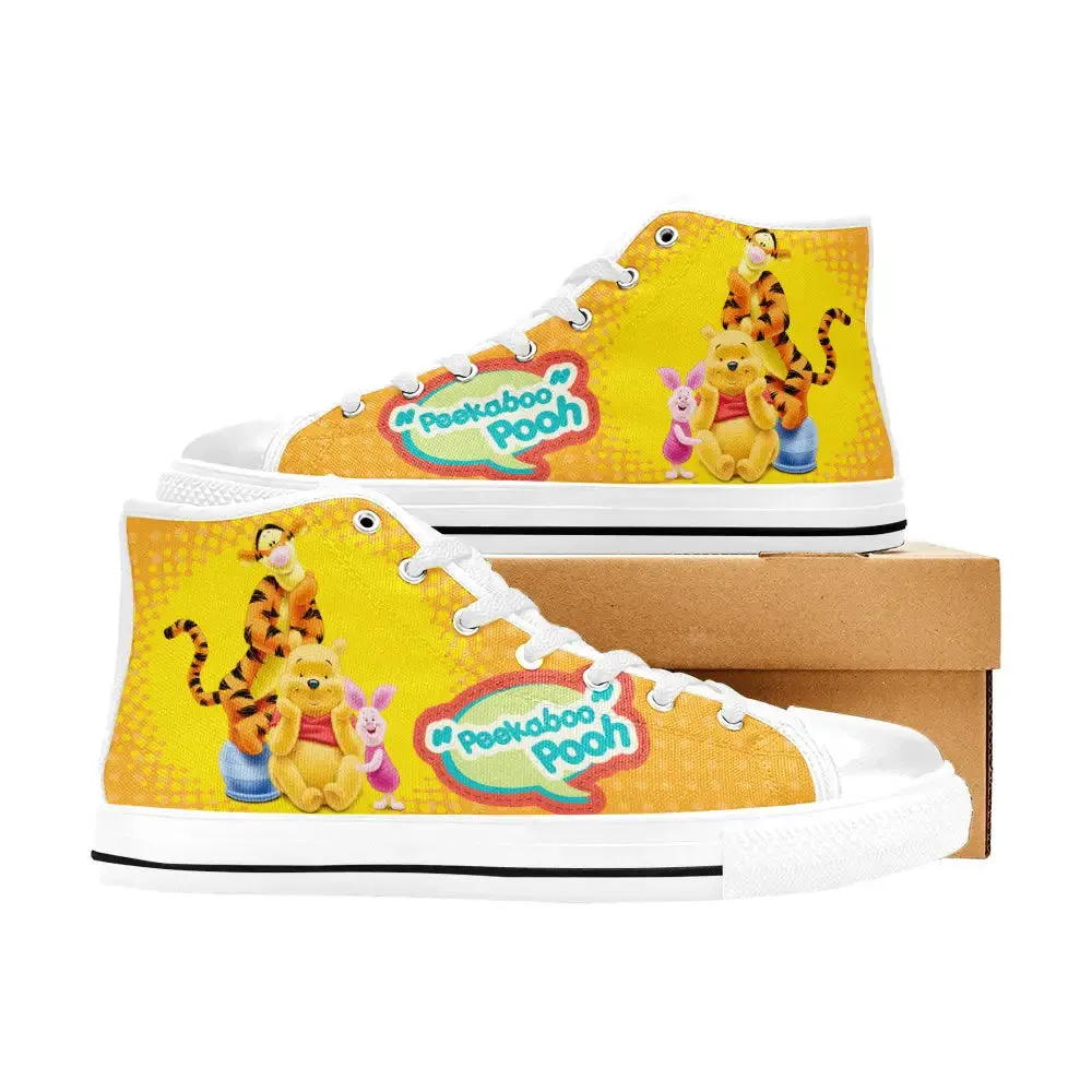 Winnie the pooh piglet tigger Shoes High Top Sneakers for Kids and Adults
