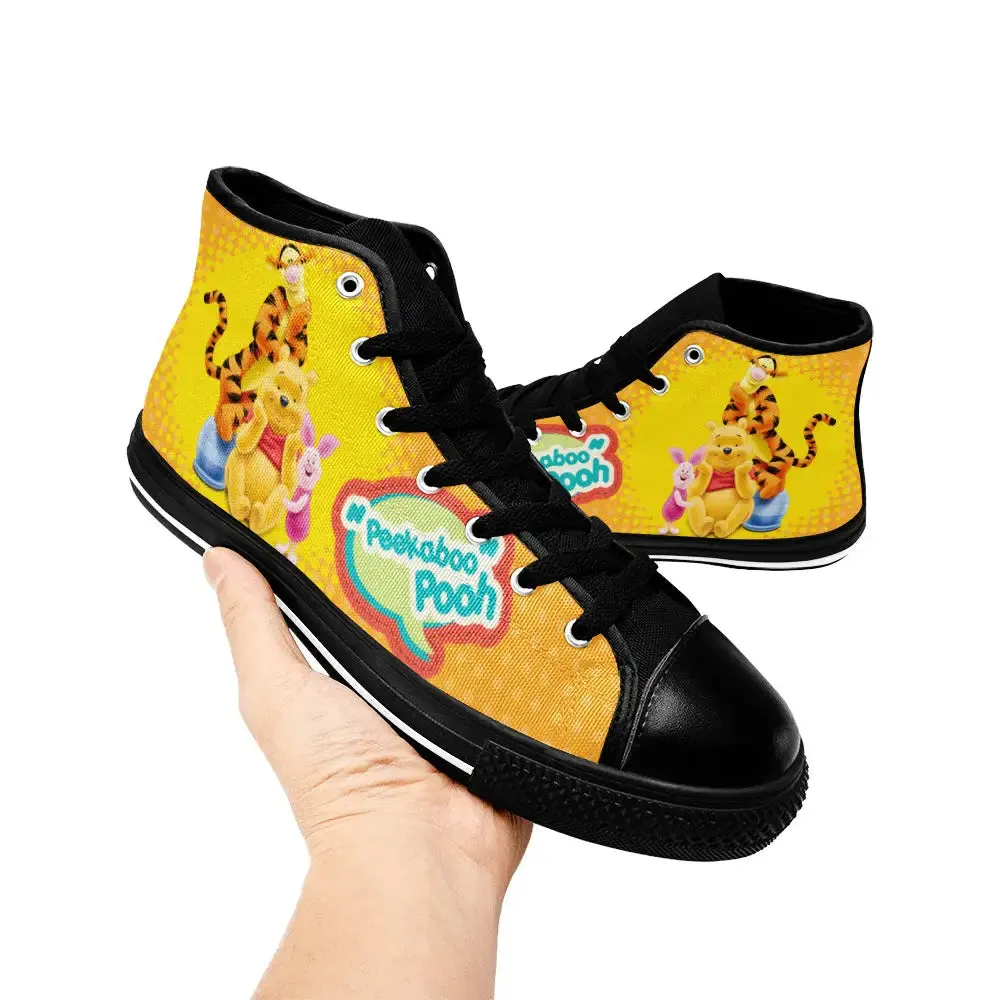Winnie the pooh piglet tigger Shoes High Top Sneakers for Kids and Adults