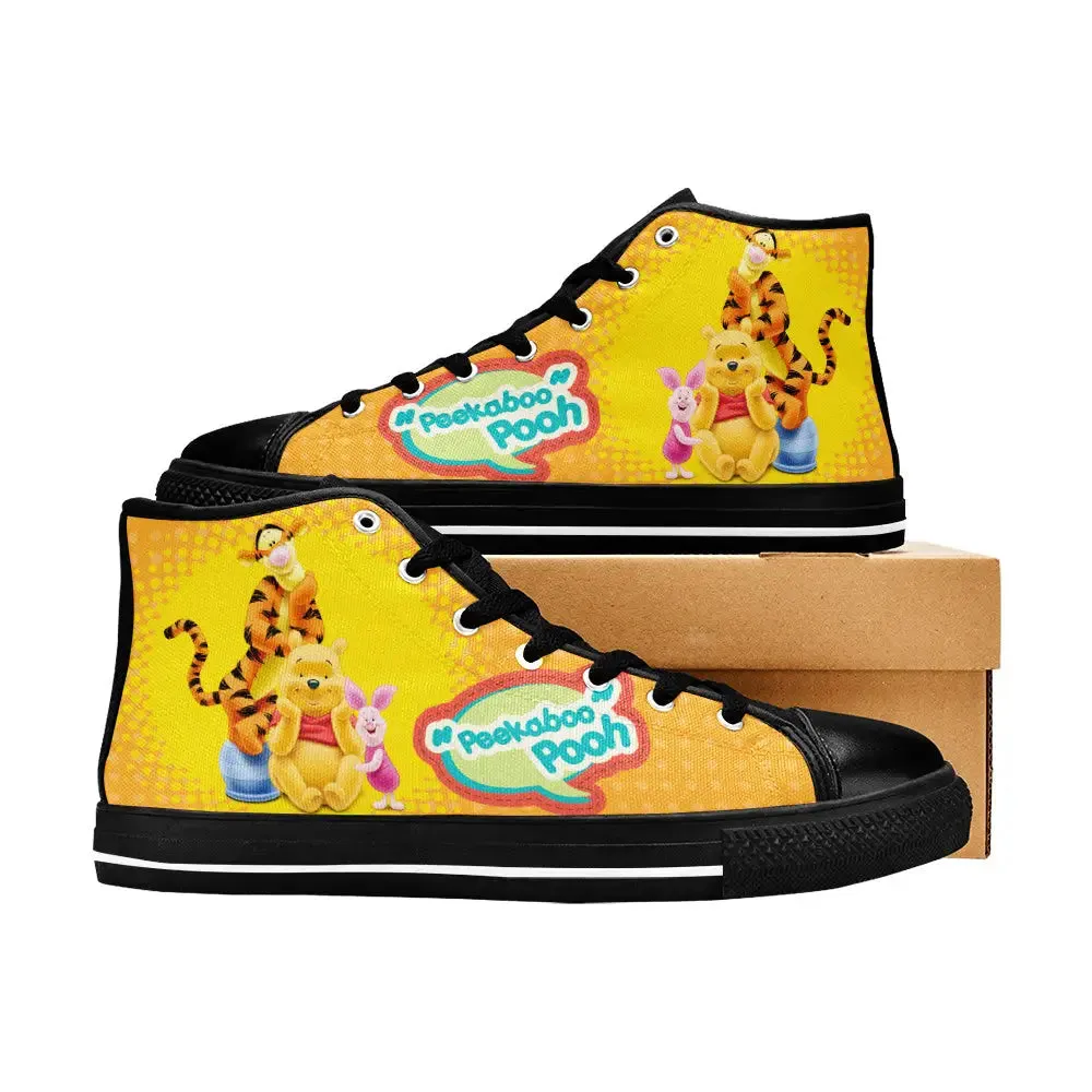 Winnie the pooh piglet tigger Shoes High Top Sneakers for Kids and Adults