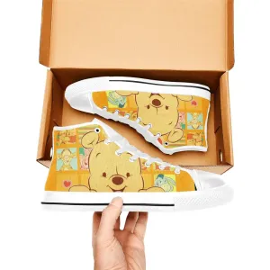 Winnie the pooh Shoes High Top Sneakers for Kids and Adults