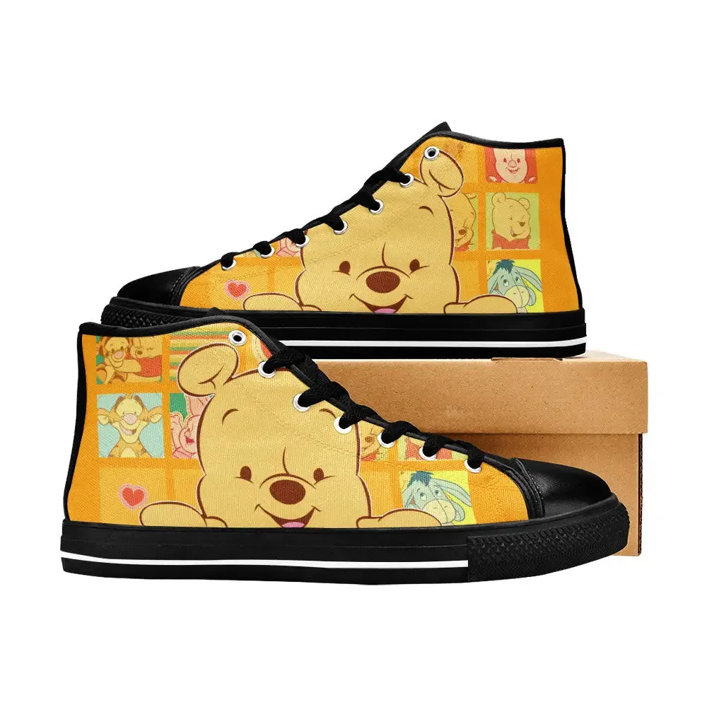 Winnie the pooh Shoes High Top Sneakers for Kids and Adults