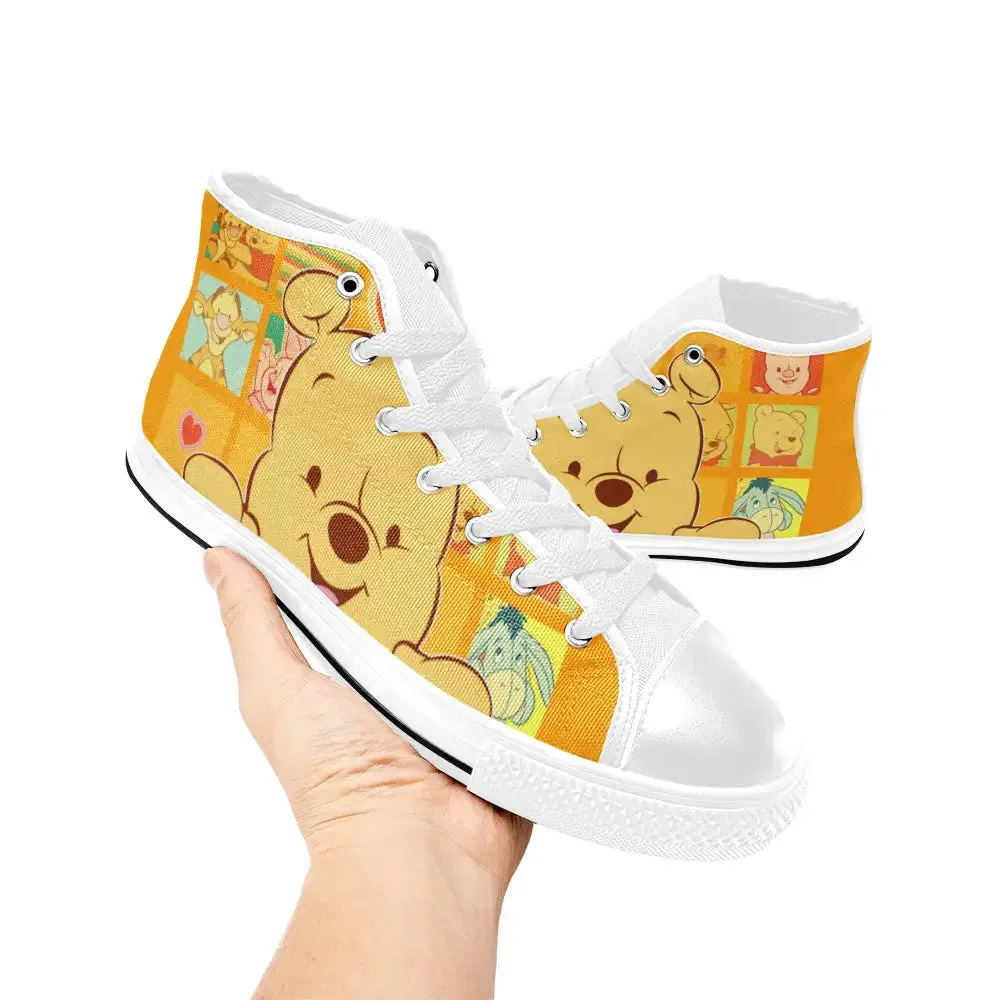Winnie the pooh Shoes High Top Sneakers for Kids and Adults