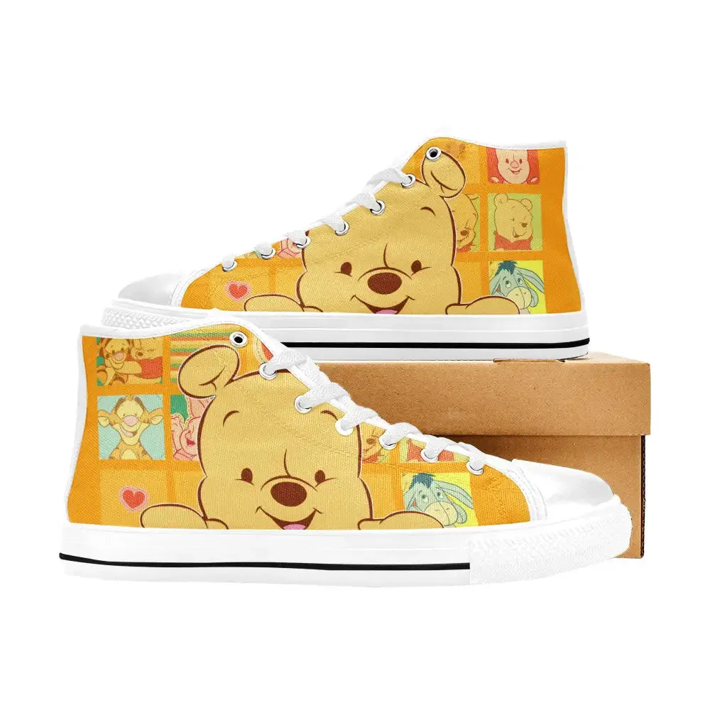 Winnie the pooh Shoes High Top Sneakers for Kids and Adults