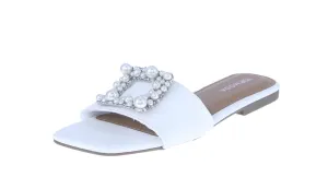 WOMAN'S SHOES WHITE PU LEATHER SANDALS PRIME-78