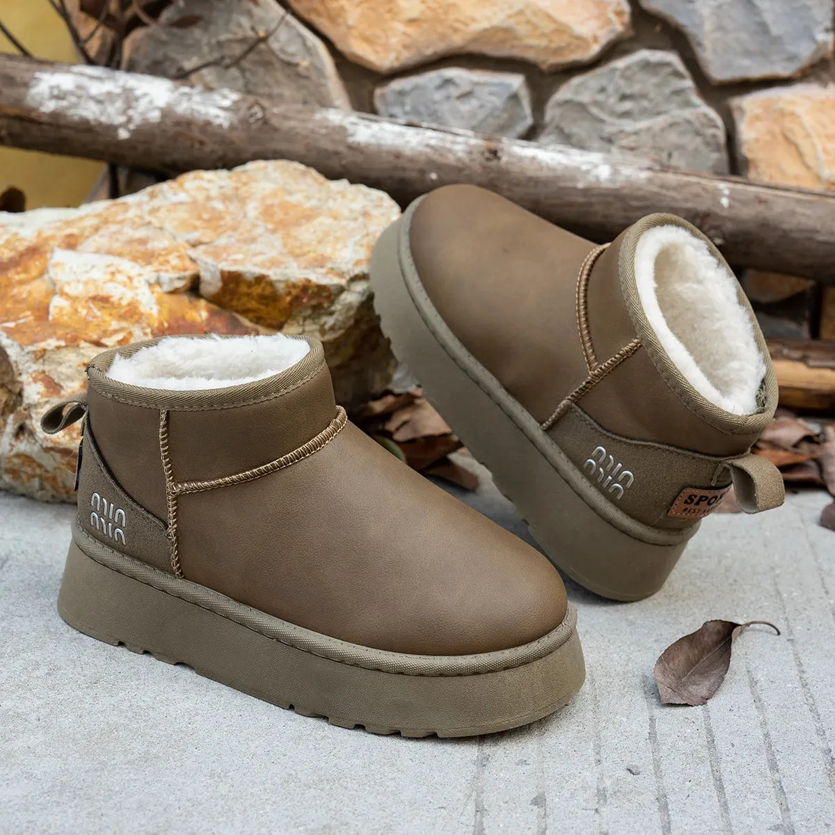 Women Boots Winter Short Plush Warm Snow Boots Women Casual Flat Shoes Women New Comfortable Chelsea Ankle Boots Botas De Mujer