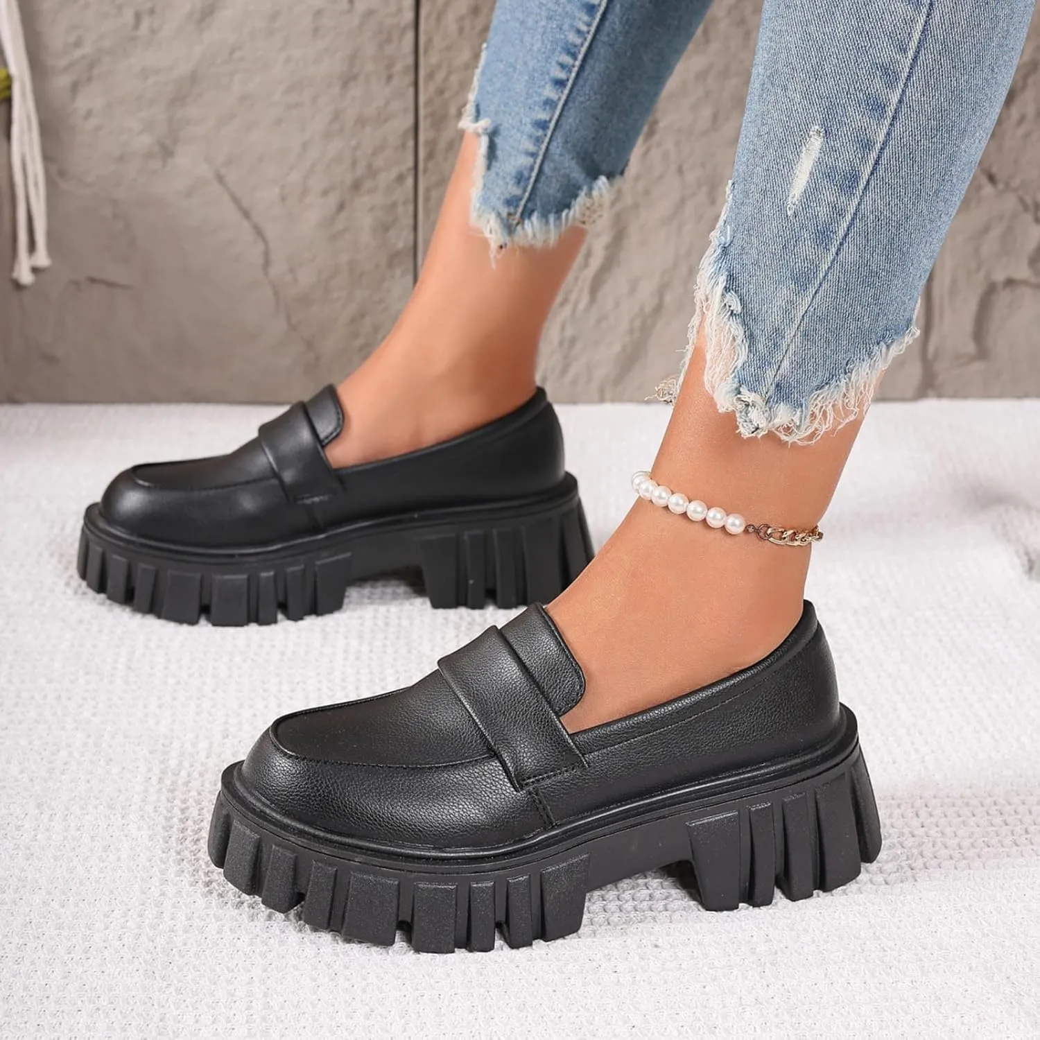 Women Loafers Shoes Slip-On Dress Shoes Business Casual Shoes Cute Work Shoes Comfortable Penny Loafer Office Shoes