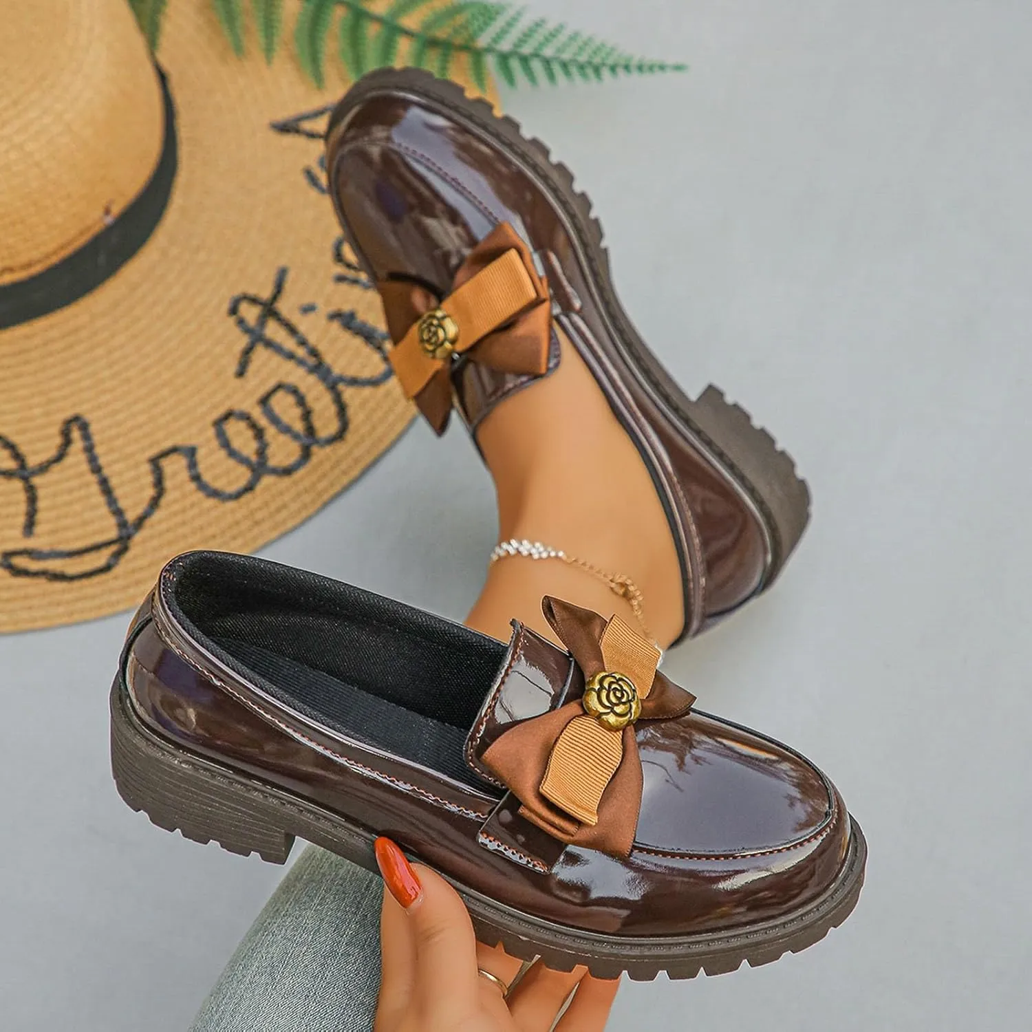 Women Loafers Shoes Slip-On Dress Shoes Business Casual Shoes Cute Work Shoes Comfortable Penny Loafer Office Shoes