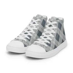 Women’s Blue Plaid high top canvas shoes