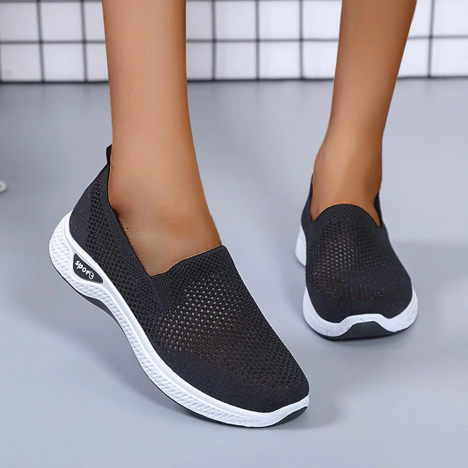 Womens Breathable Slip On Shoes Casual Comfortable Walking Sneakers Lightweight Canvas Flats Non Slip Loafers