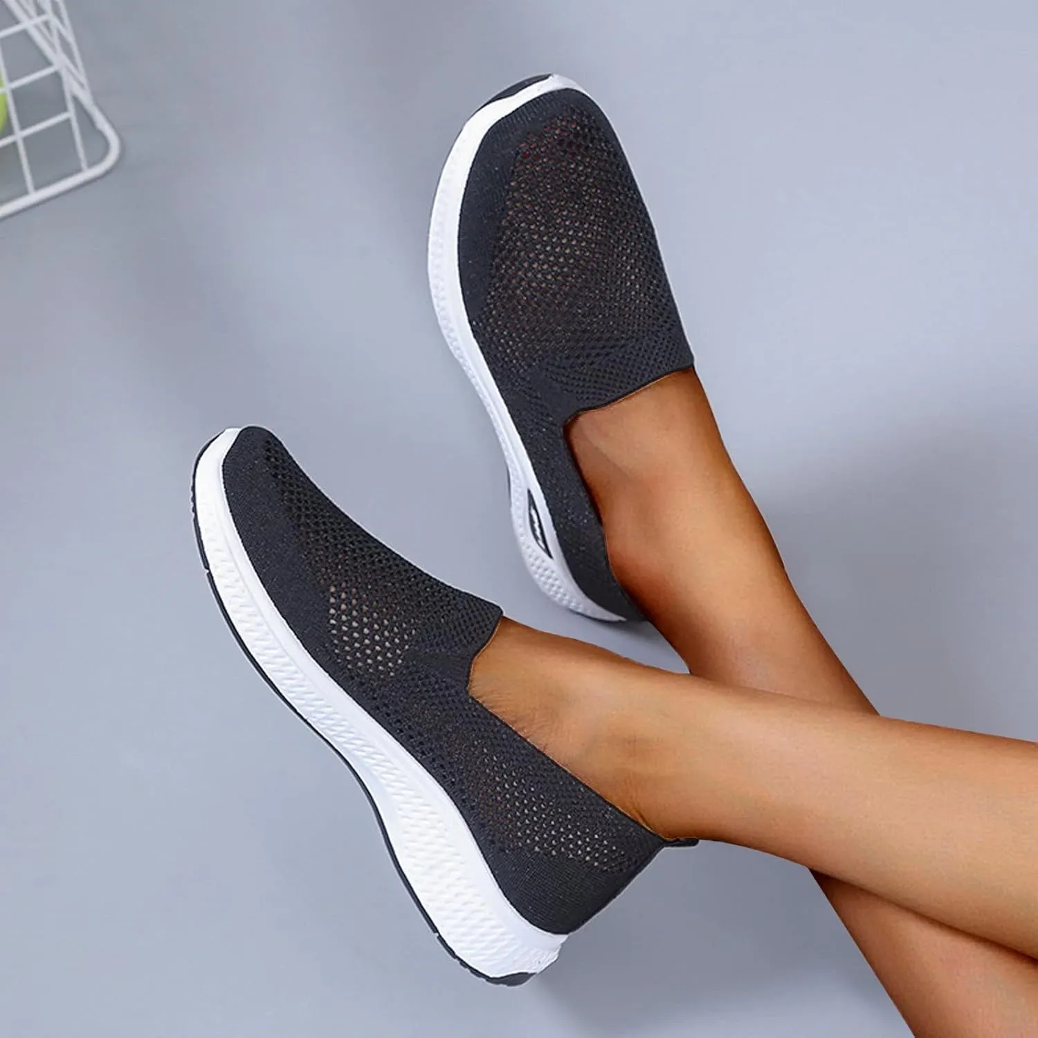 Womens Breathable Slip On Shoes Casual Comfortable Walking Sneakers Lightweight Canvas Flats Non Slip Loafers