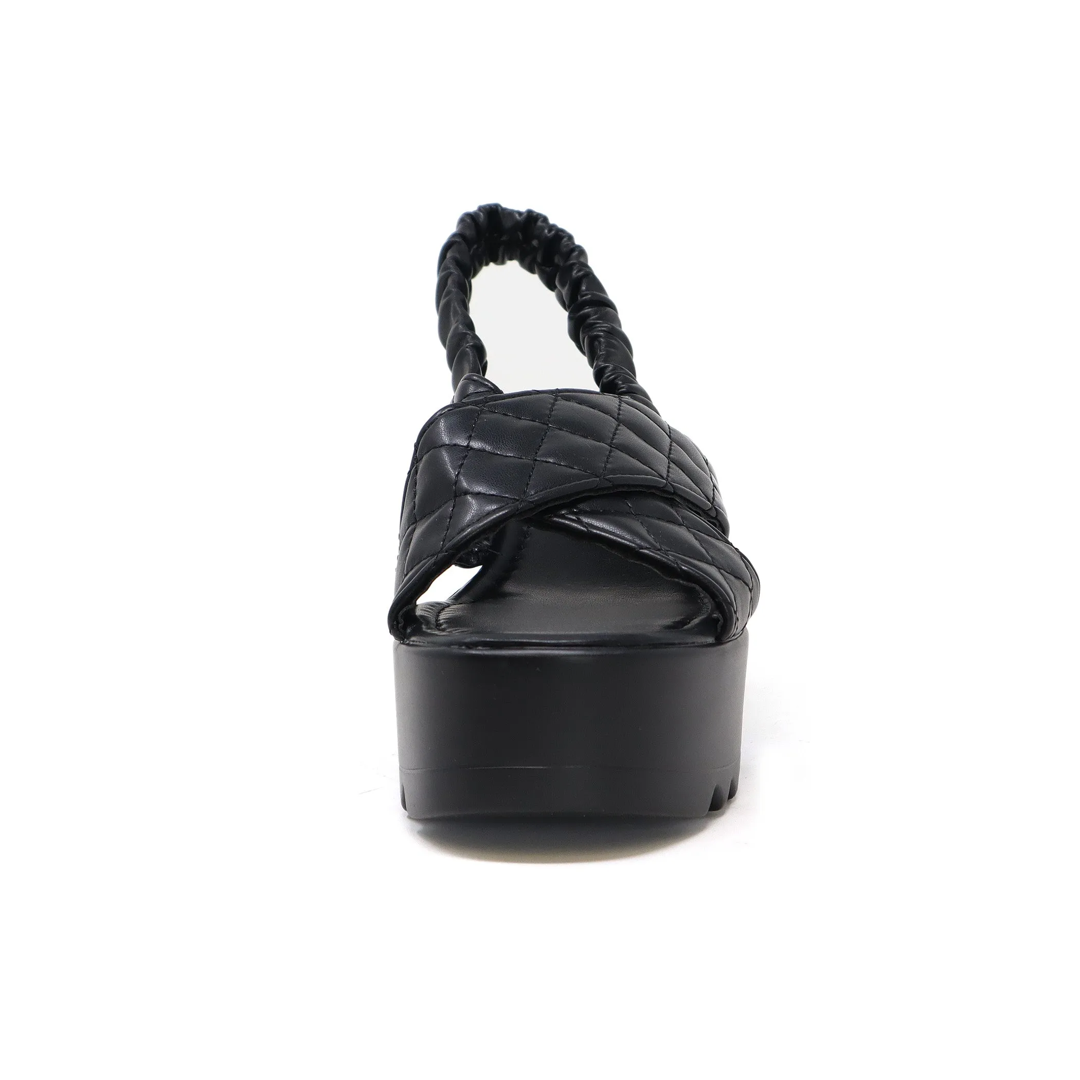 Women’s Bumble Platform Wedge With Quilted Criss Cross Straps