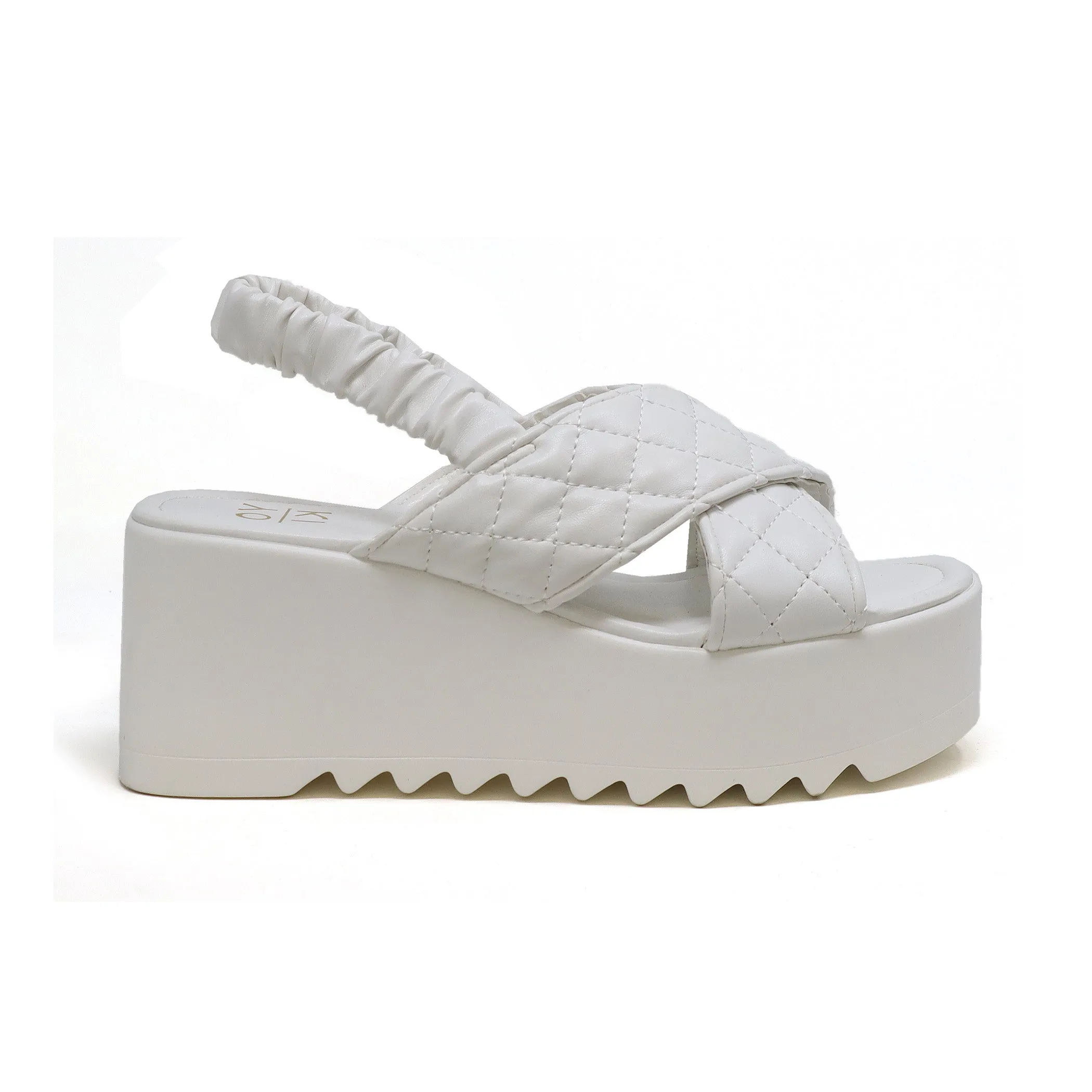 Women’s Bumble Platform Wedge With Quilted Criss Cross Straps