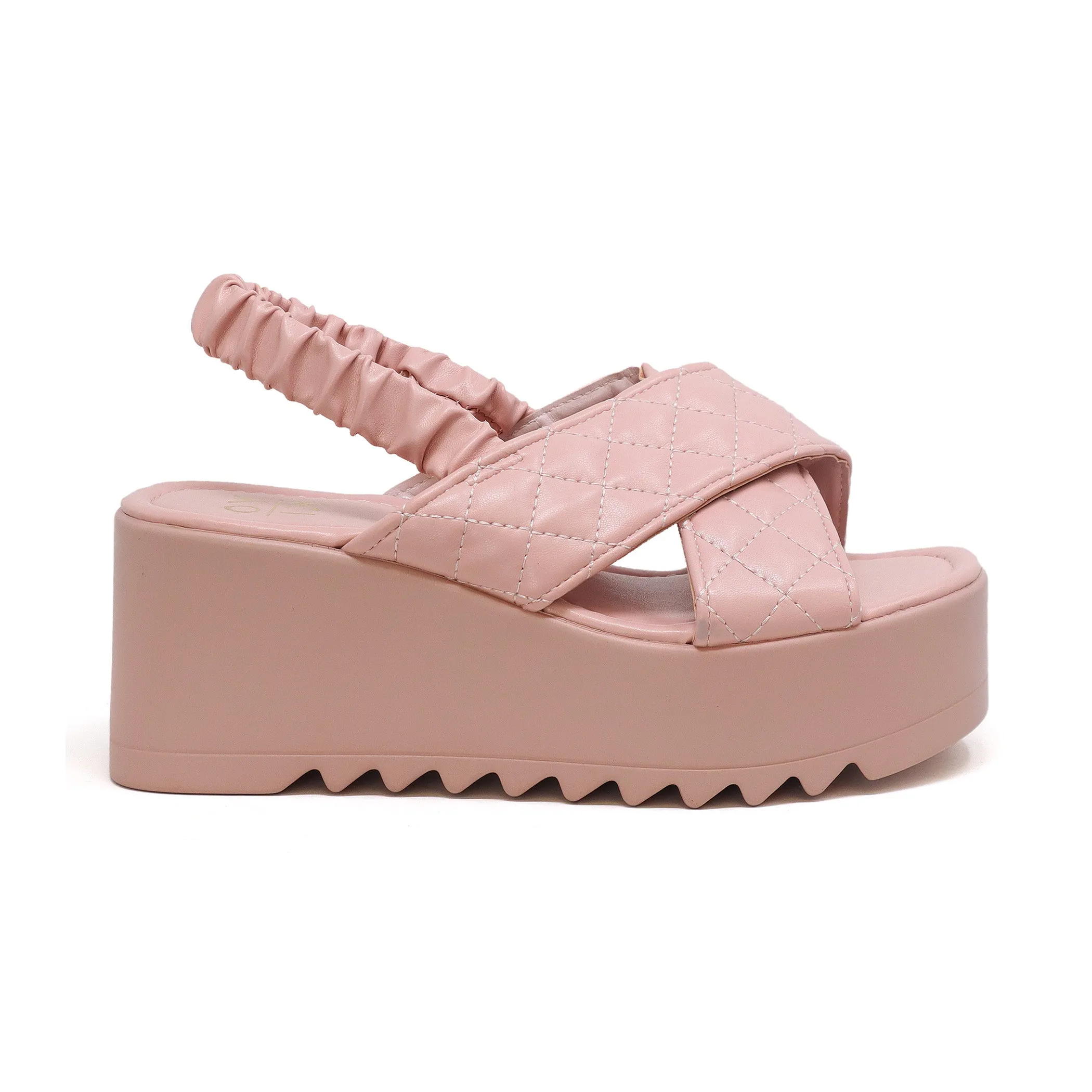 Women’s Bumble Platform Wedge With Quilted Criss Cross Straps