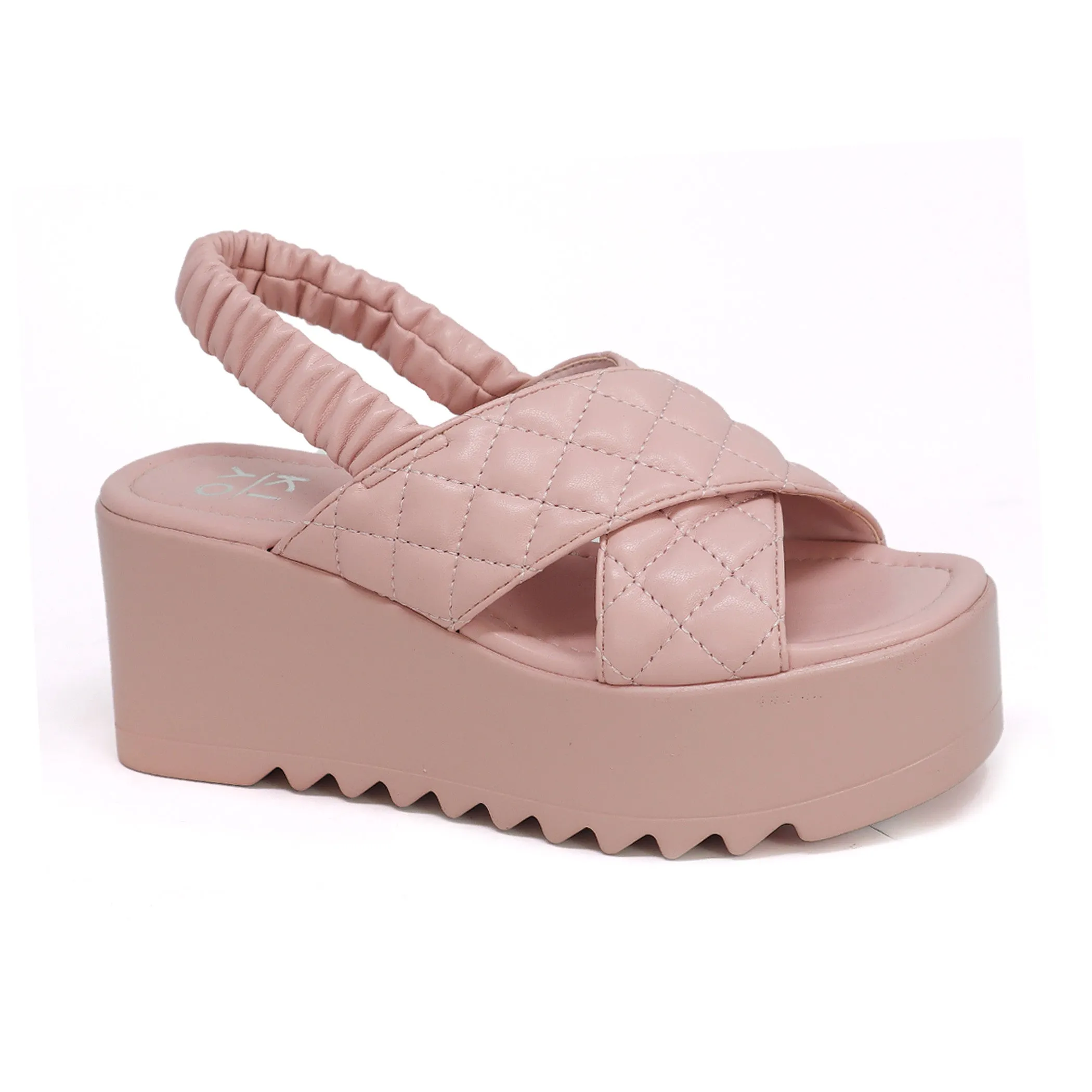 Women’s Bumble Platform Wedge With Quilted Criss Cross Straps
