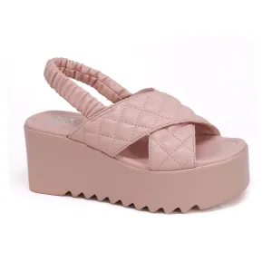 Women’s Bumble Platform Wedge With Quilted Criss Cross Straps