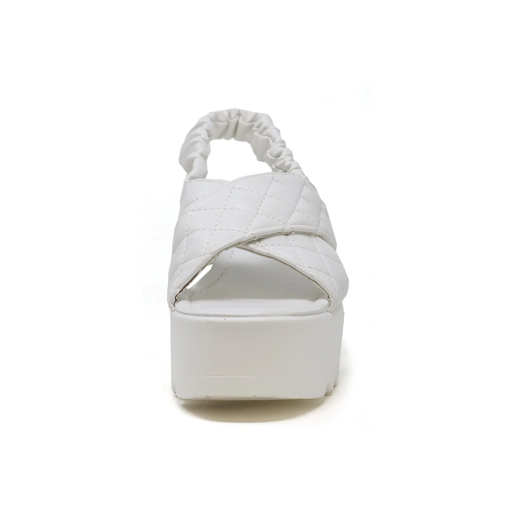 Women’s Bumble Platform Wedge With Quilted Criss Cross Straps