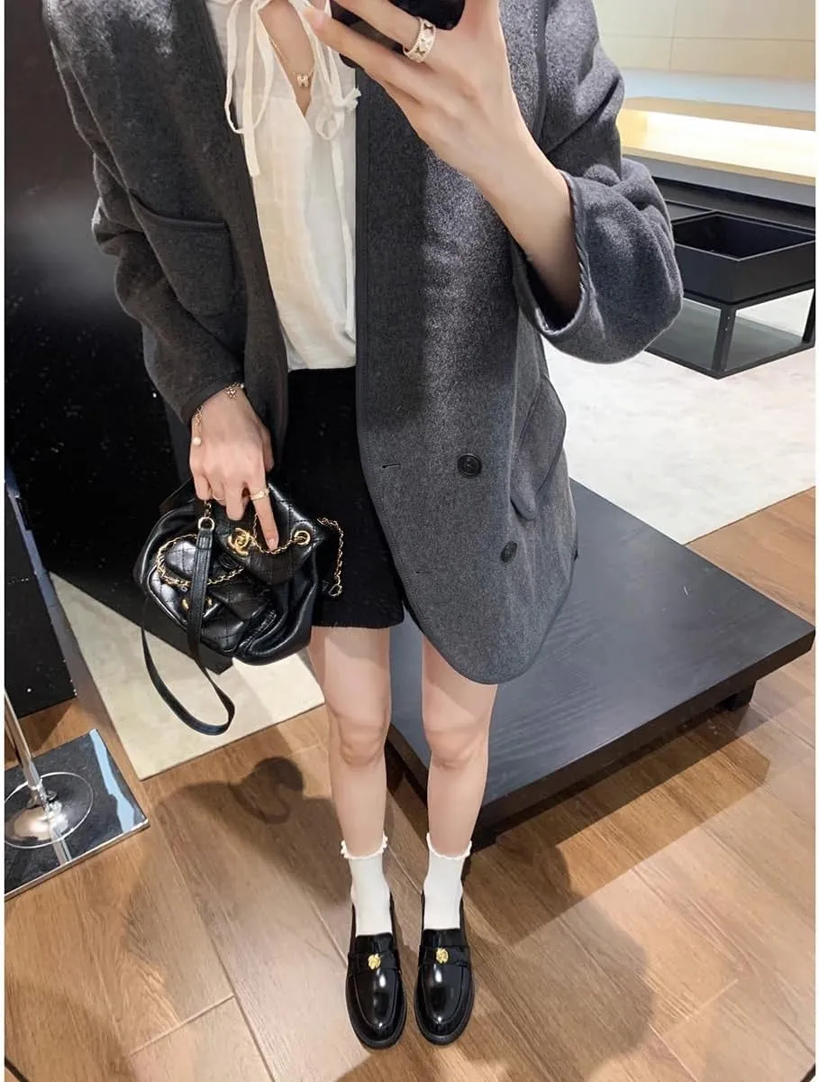 Women's Classic Patent Leather Loafers,Comfortable Slip-On Penny Flats,Business Casual Office Work Formal Shoes