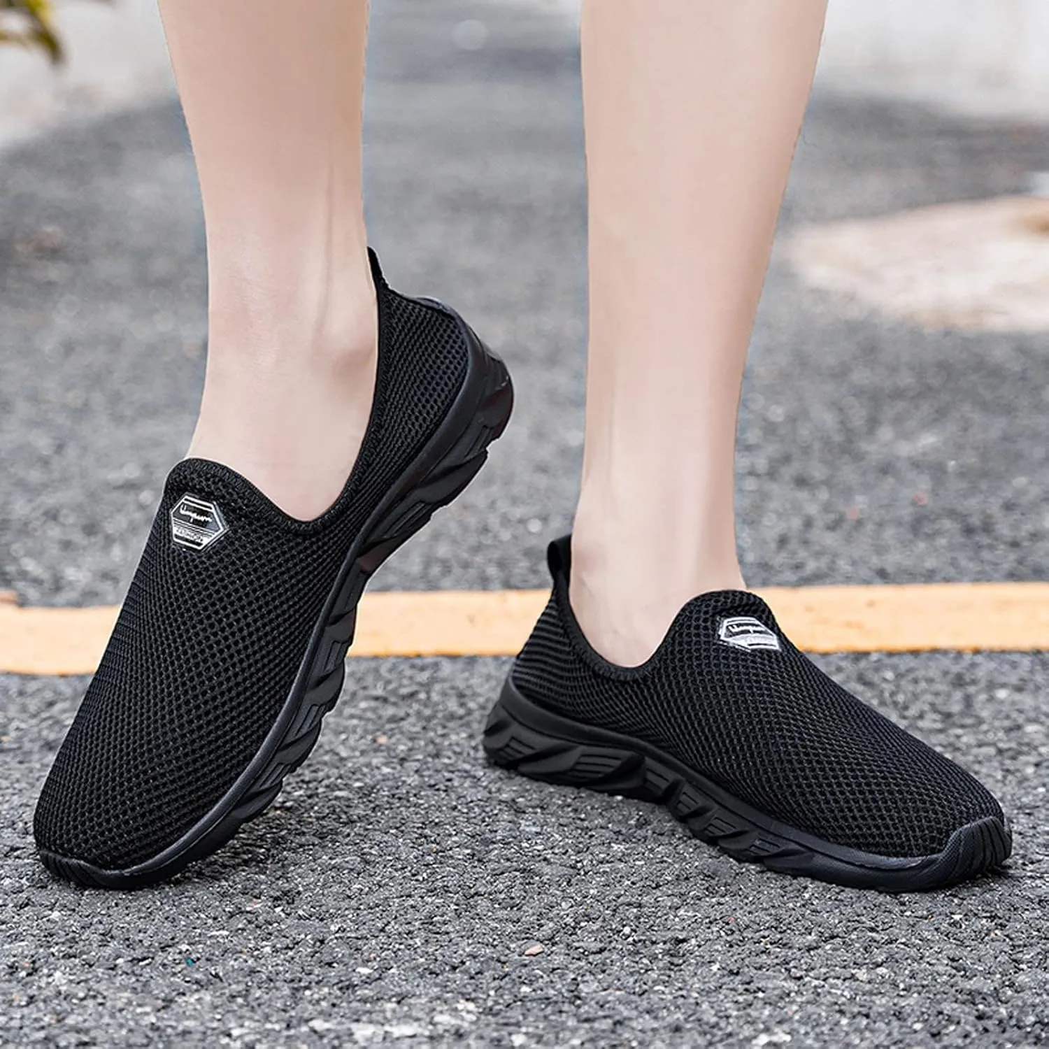 Women's Fashion Sneaker Non Slip Work Wide Comfortable Slip Resistant Work Shoes Work Tennis Shoes for Women Slip On Loafer Womens Black Slip On Sneakers