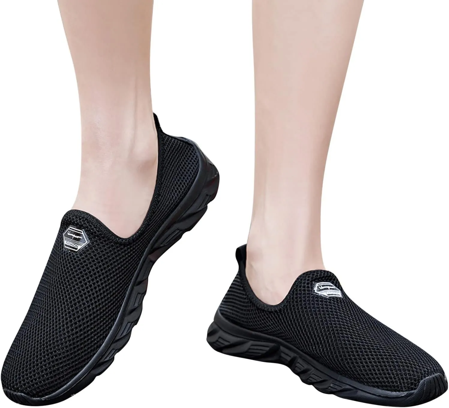 Women's Fashion Sneaker Non Slip Work Wide Comfortable Slip Resistant Work Shoes Work Tennis Shoes for Women Slip On Loafer Womens Black Slip On Sneakers
