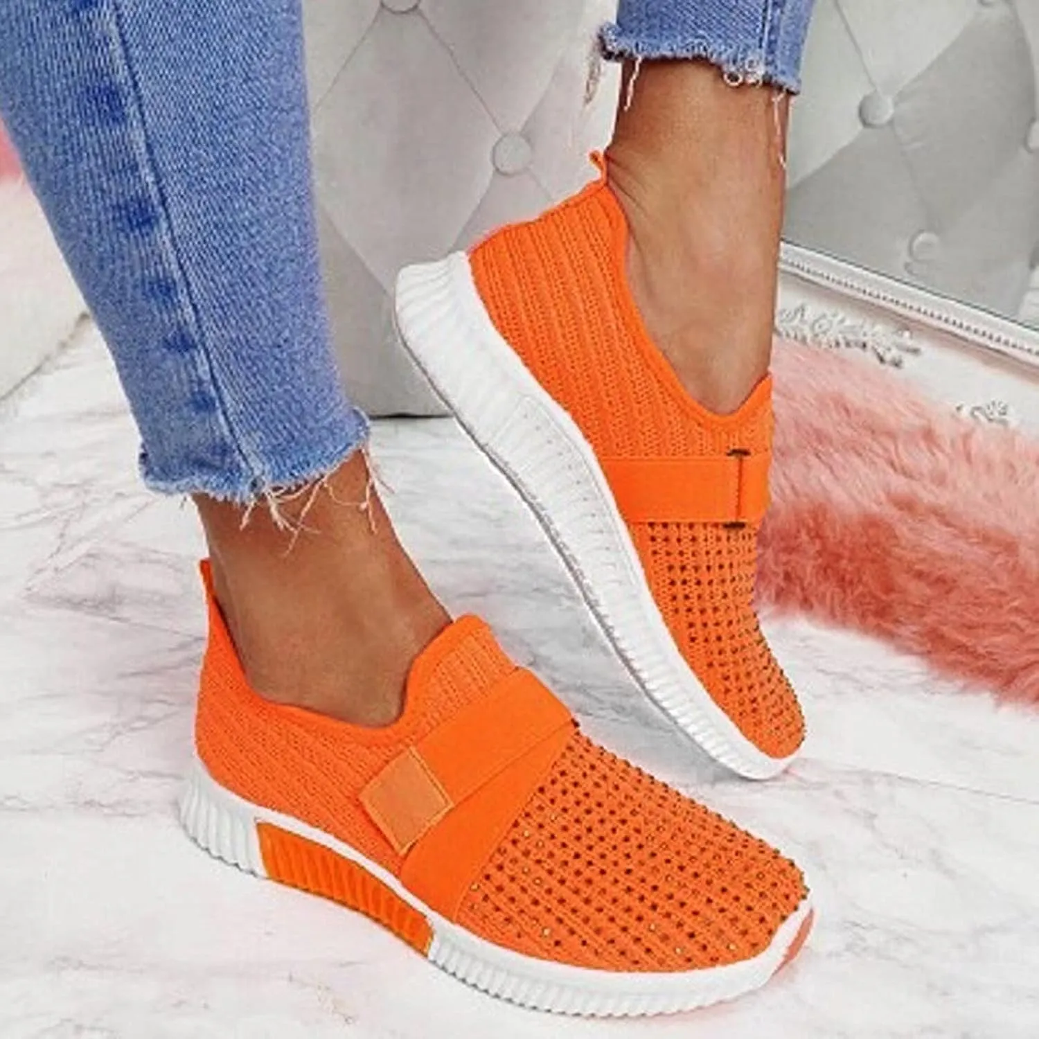 Women's Fashion Sneakers Casual Canvas Low-Top Slip Ons Women's Slip On Comfortable Lightweight Casual Shoes Slip On Loafers Women Women's Black Sneakers