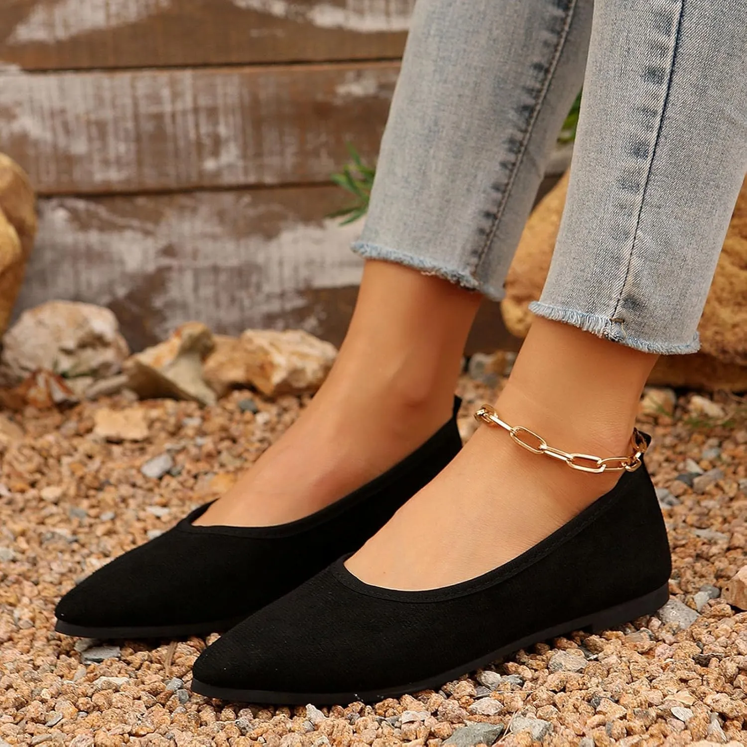 Womens Flats Ballet Flat Shoes Comfortable Slip On Loafers Dressy Work Flats Business Casual Shoes Wide Office Shoes
