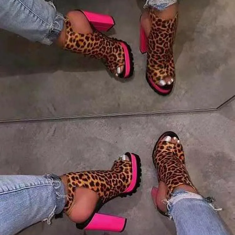 Womens' high heeled platform peep toe sandals booties