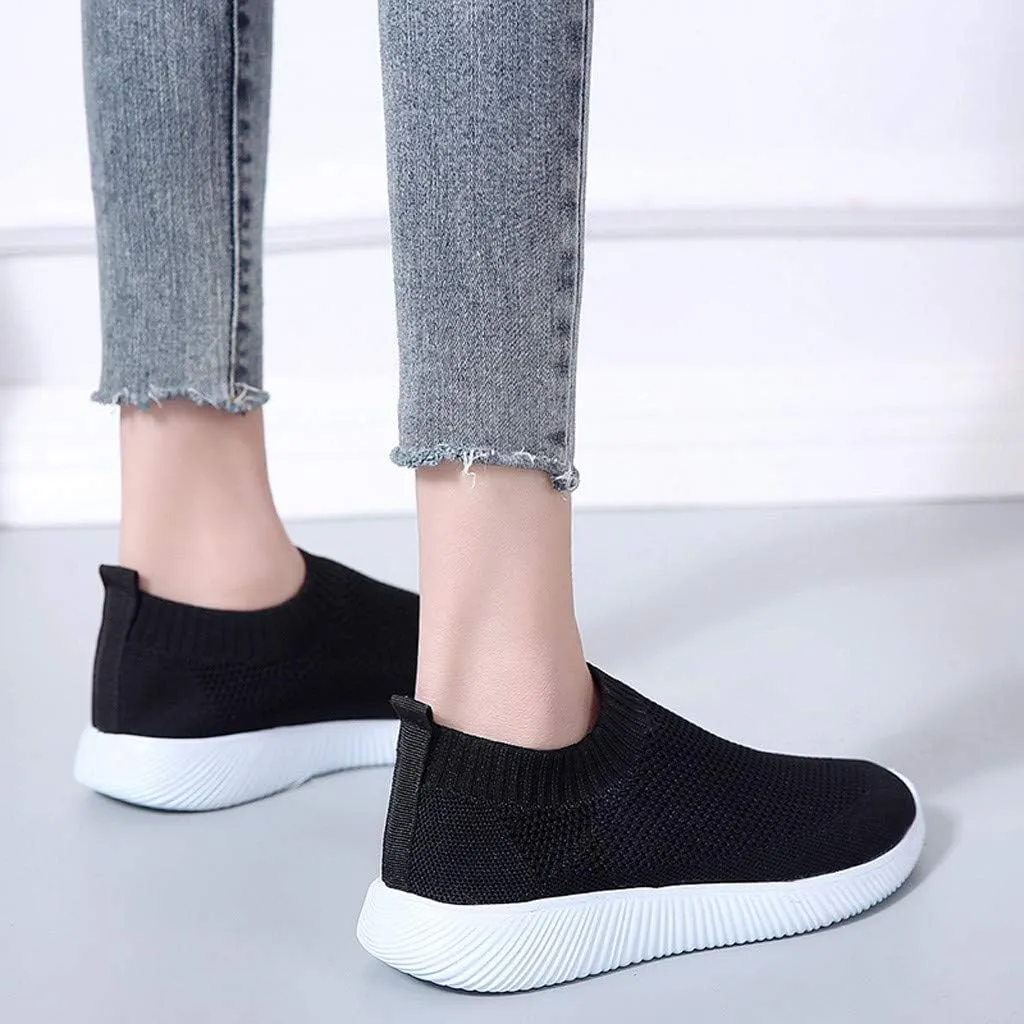 Women's Lightweight Slip On Walking Running Shoes Slip On Shoes Women Lether Women's Casual Shoes Fashion Sneakers Red Tennis Shoe Cross Trainer Shoe