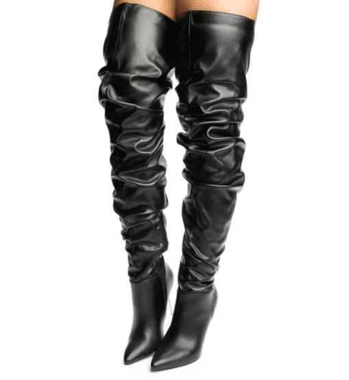 Women's Pointed Toe Over the Knee High Heel Stiletto Boots Heavenly-1 By Liliana