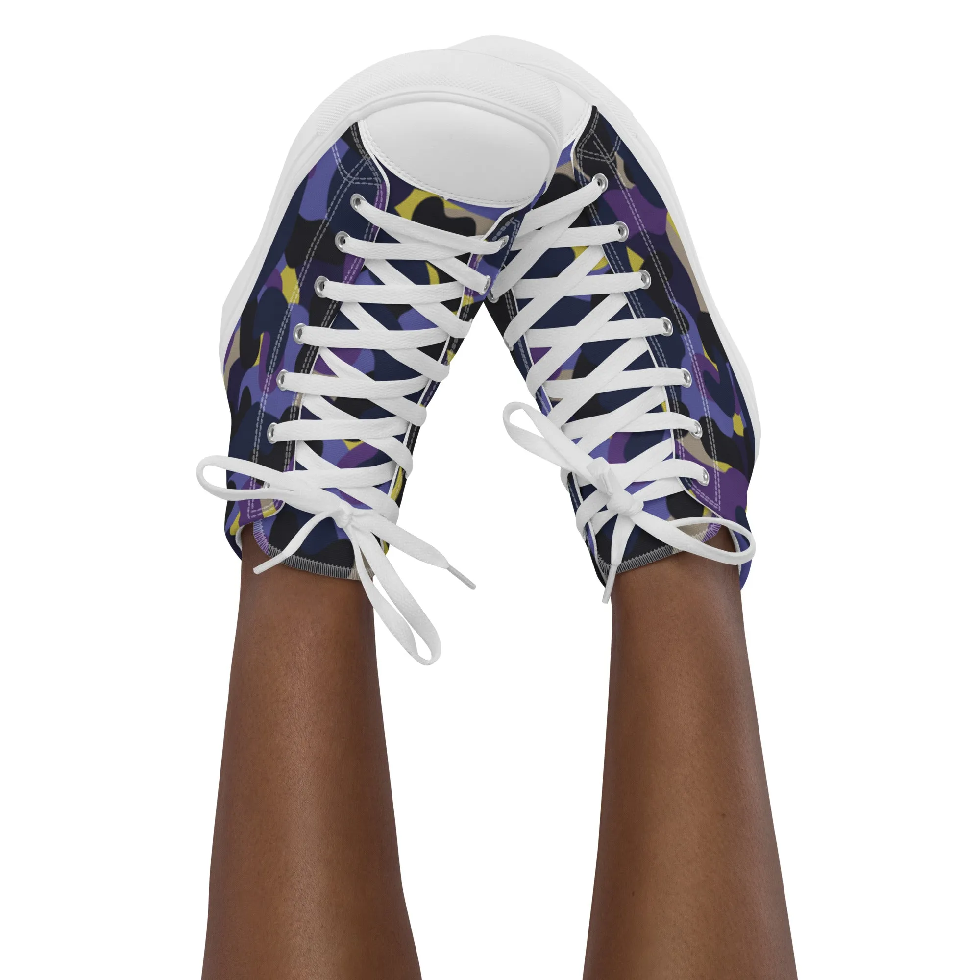 Women’s Purple Camo high top canvas shoes