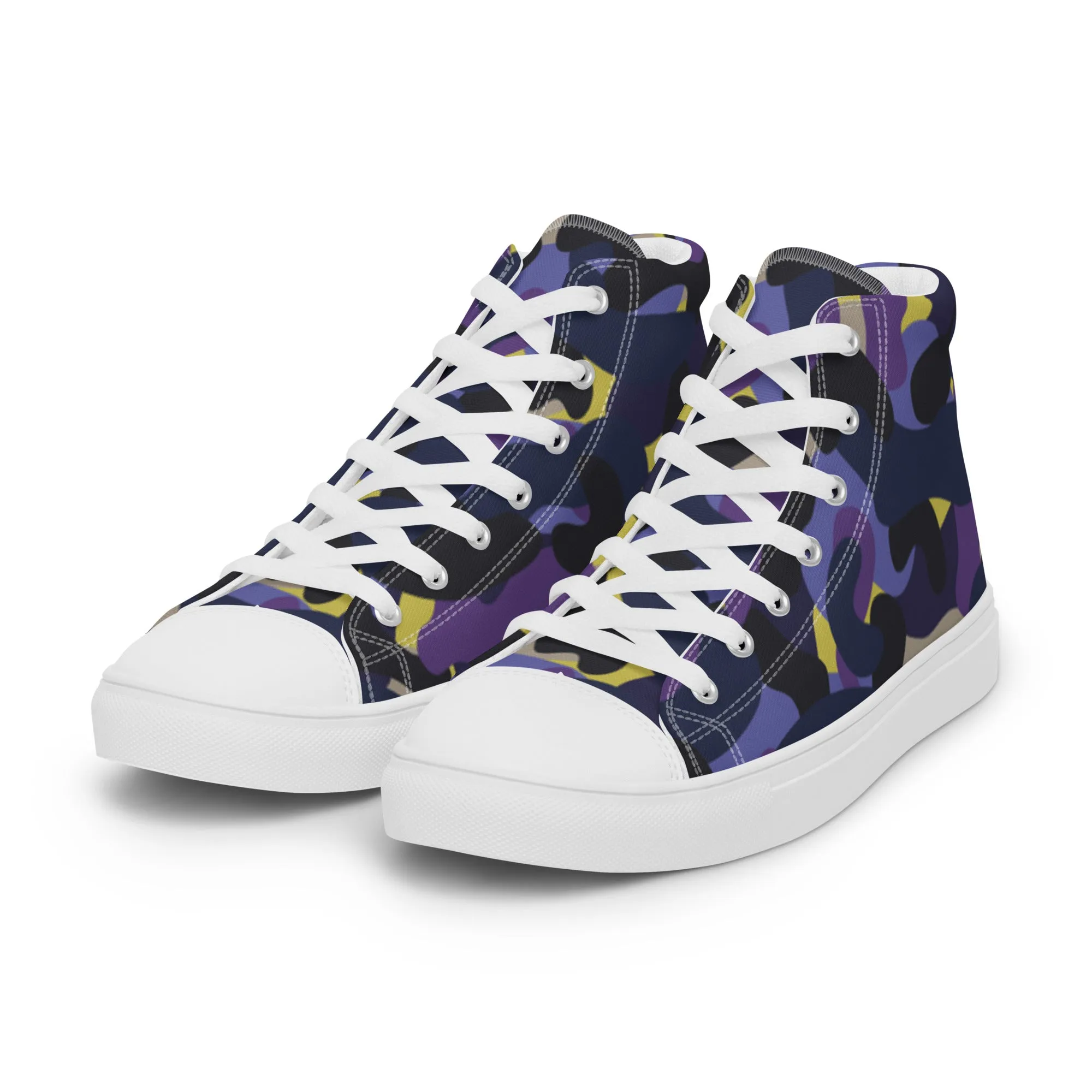 Women’s Purple Camo high top canvas shoes