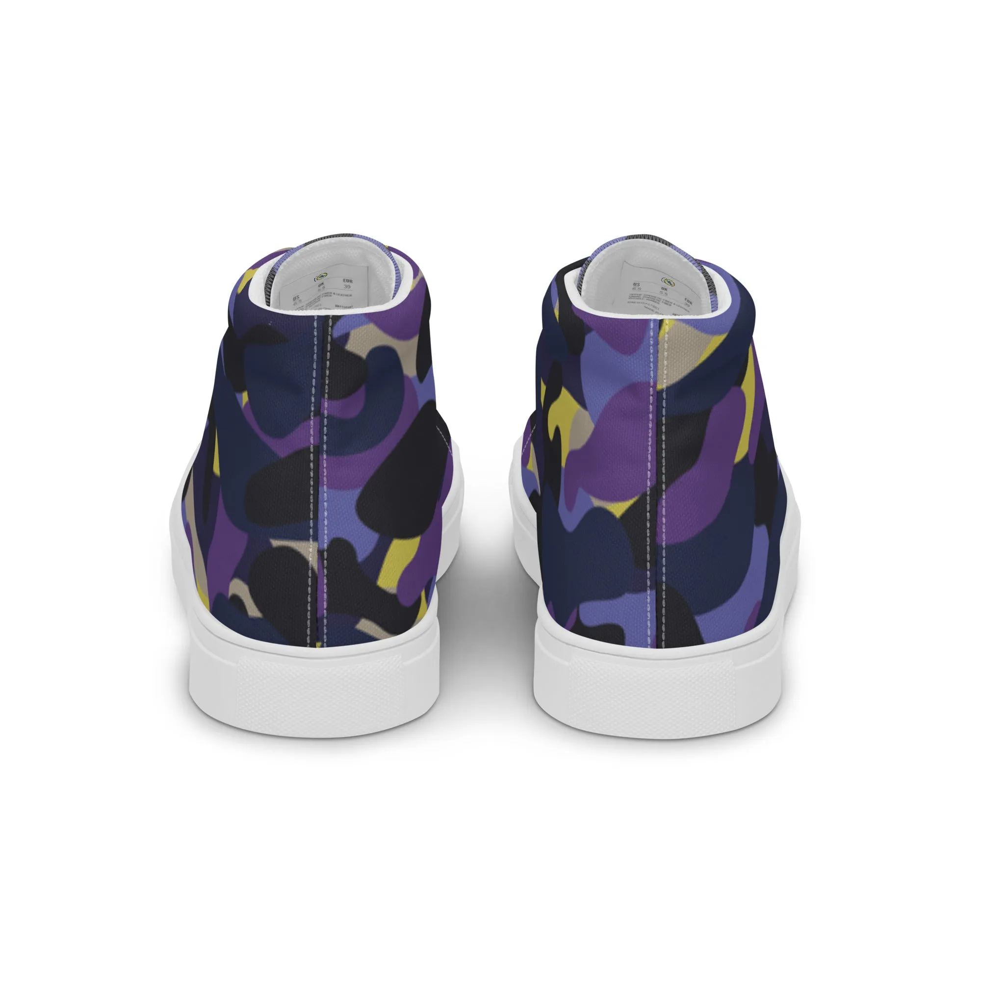 Women’s Purple Camo high top canvas shoes