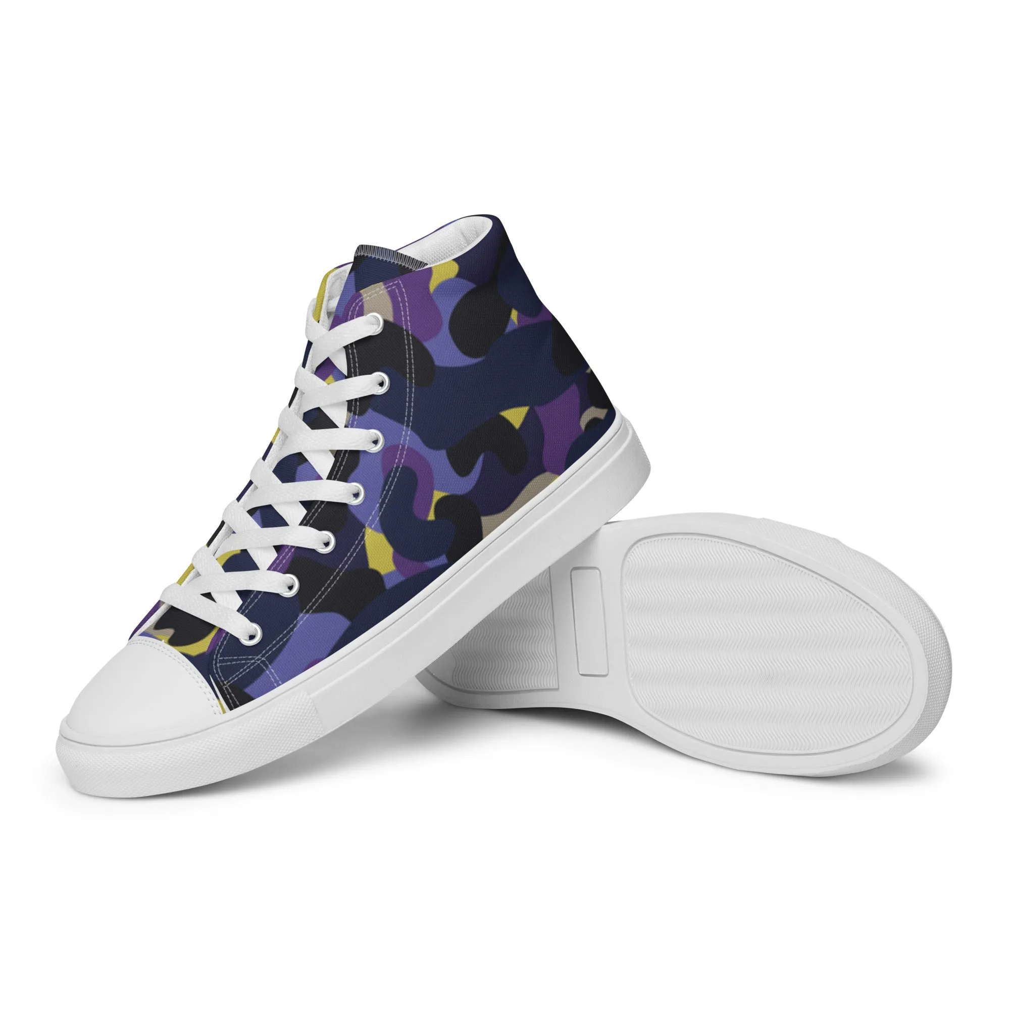 Women’s Purple Camo high top canvas shoes